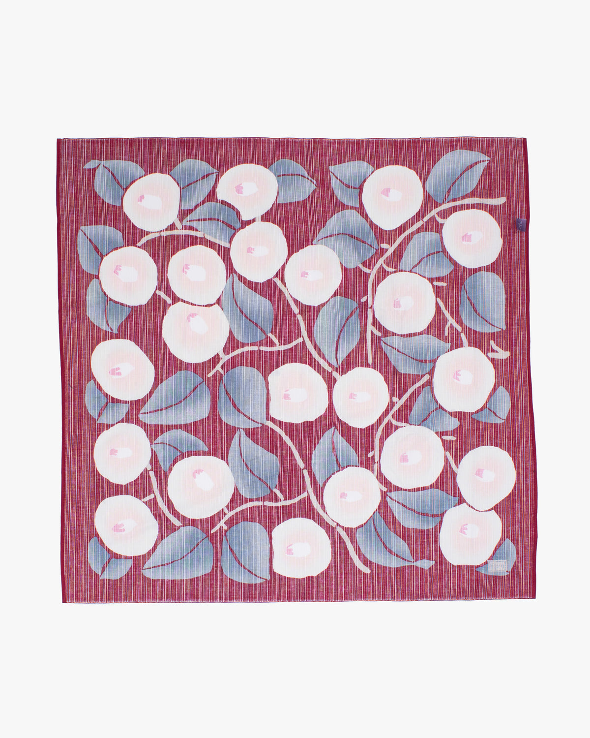Modern Furoshiki, Musubi, Organic Cotton, Burgundy Camellia