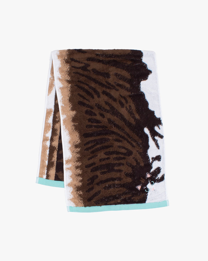 Japanese Long Face Towel, Uchi no Ko Kenami Long Face Towel, Brown