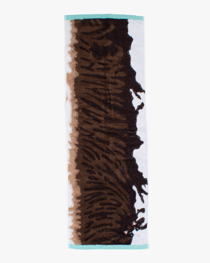 Japanese Long Face Towel, Uchi no Ko Kenami Long Face Towel, Brown