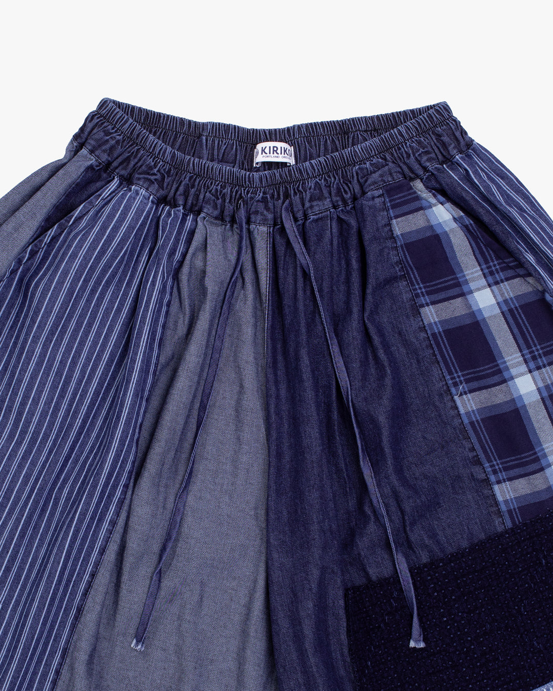 Kiriko Custom Wide Leg Pants, Washed Indigo Patched, Ver 4