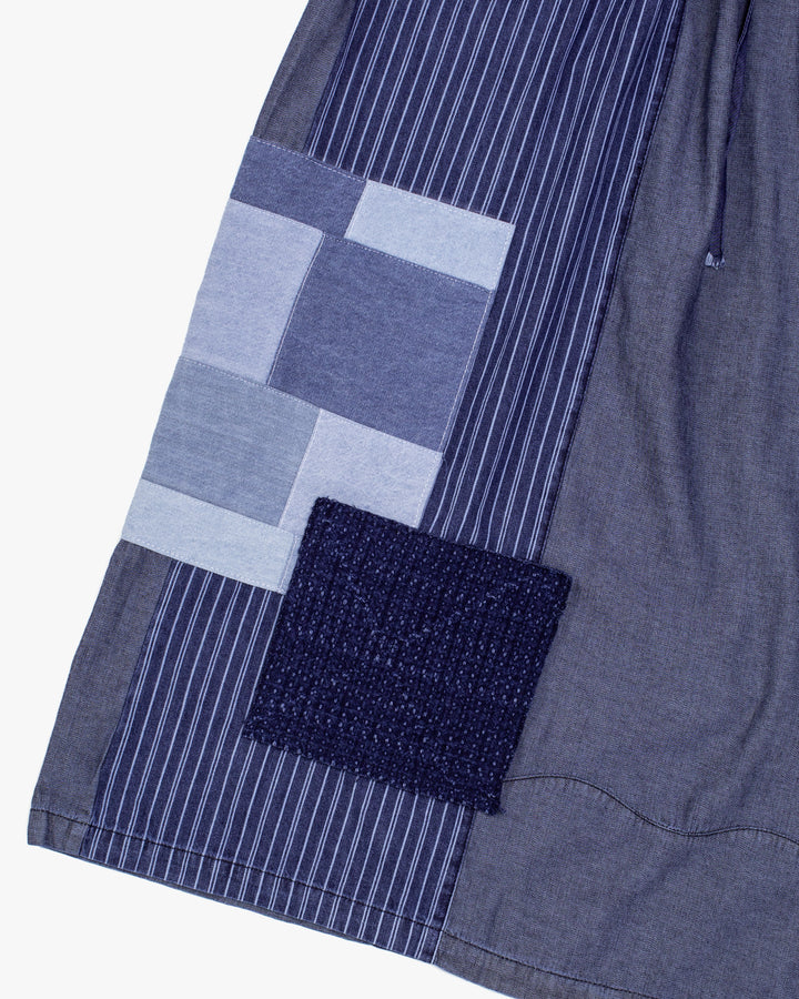 Kiriko Custom Wide Leg Pants, Washed Indigo Patched, Ver 4