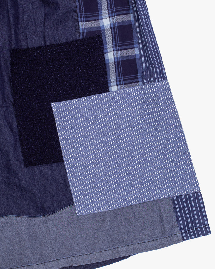 Kiriko Custom Wide Leg Pants, Washed Indigo Patched, Ver 4
