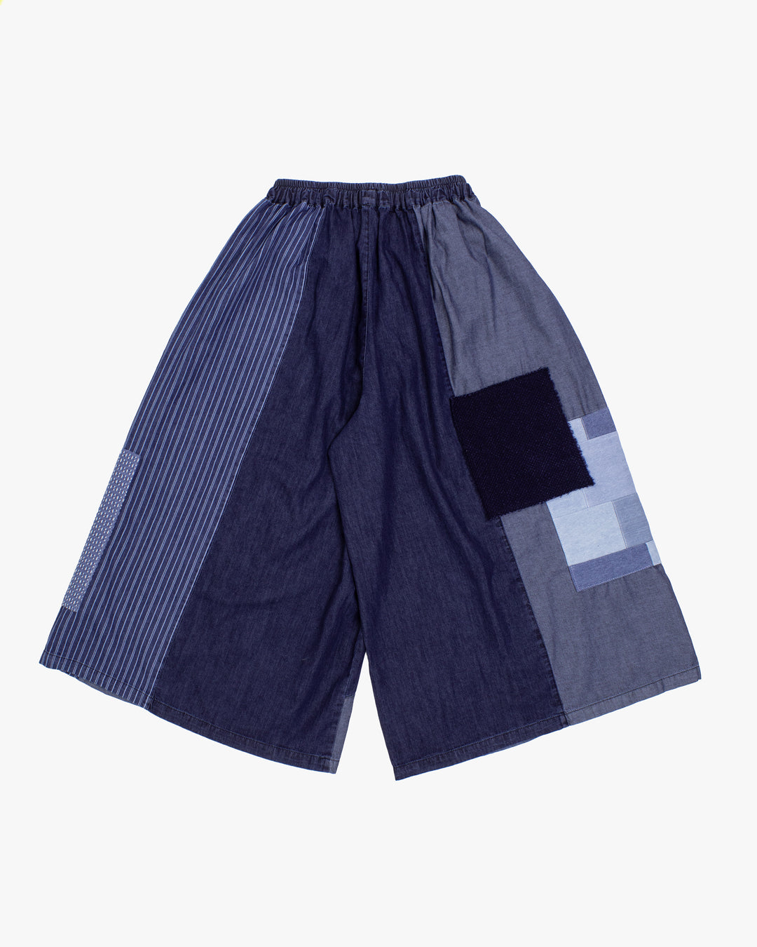 Kiriko Custom Wide Leg Pants, Washed Indigo Patched, Ver 4