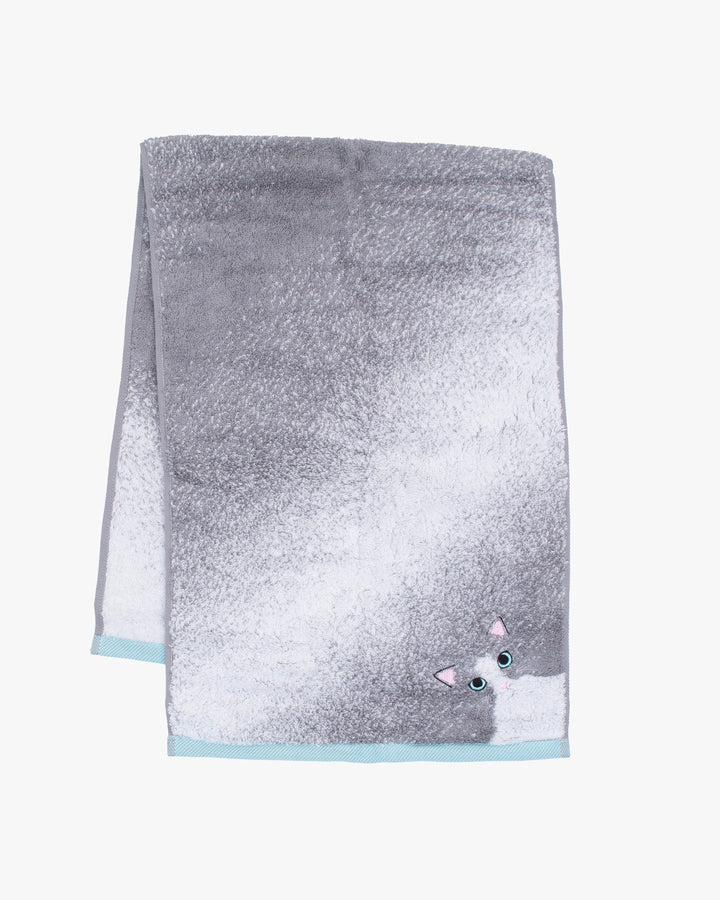 Japanese Long Face Towel, Uchi no Ko Kenami, Gray