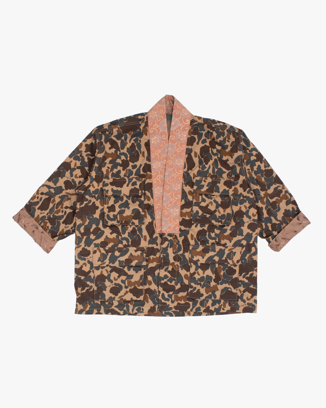 Kiriko Custom Military Jacket, Camo Patched, Pink Trim