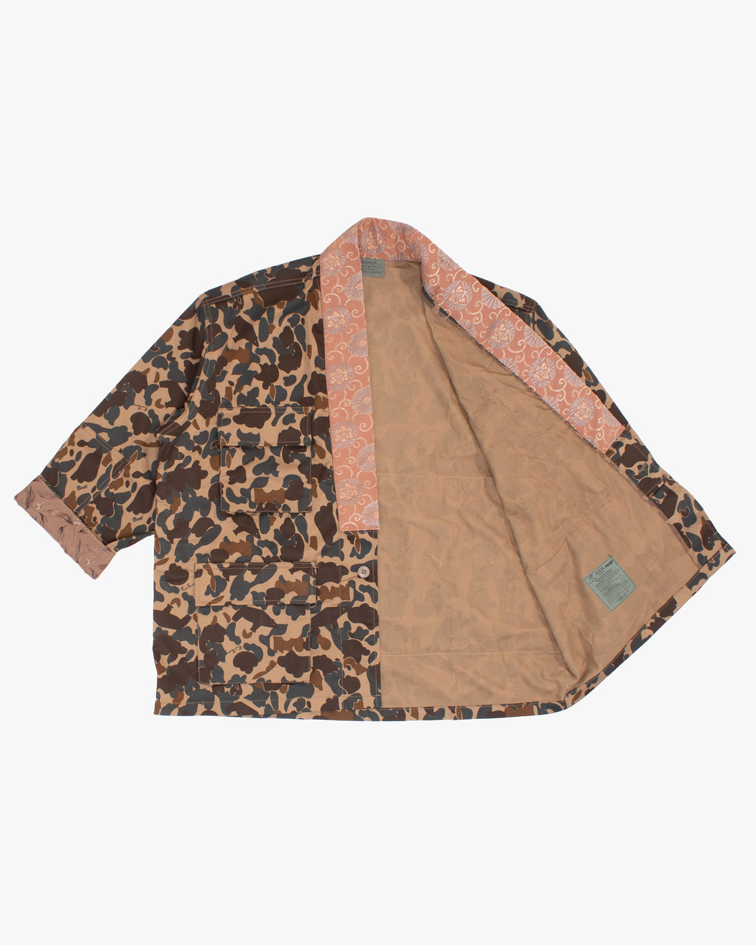 Kiriko Custom Military Jacket, Camo Patched, Pink Trim