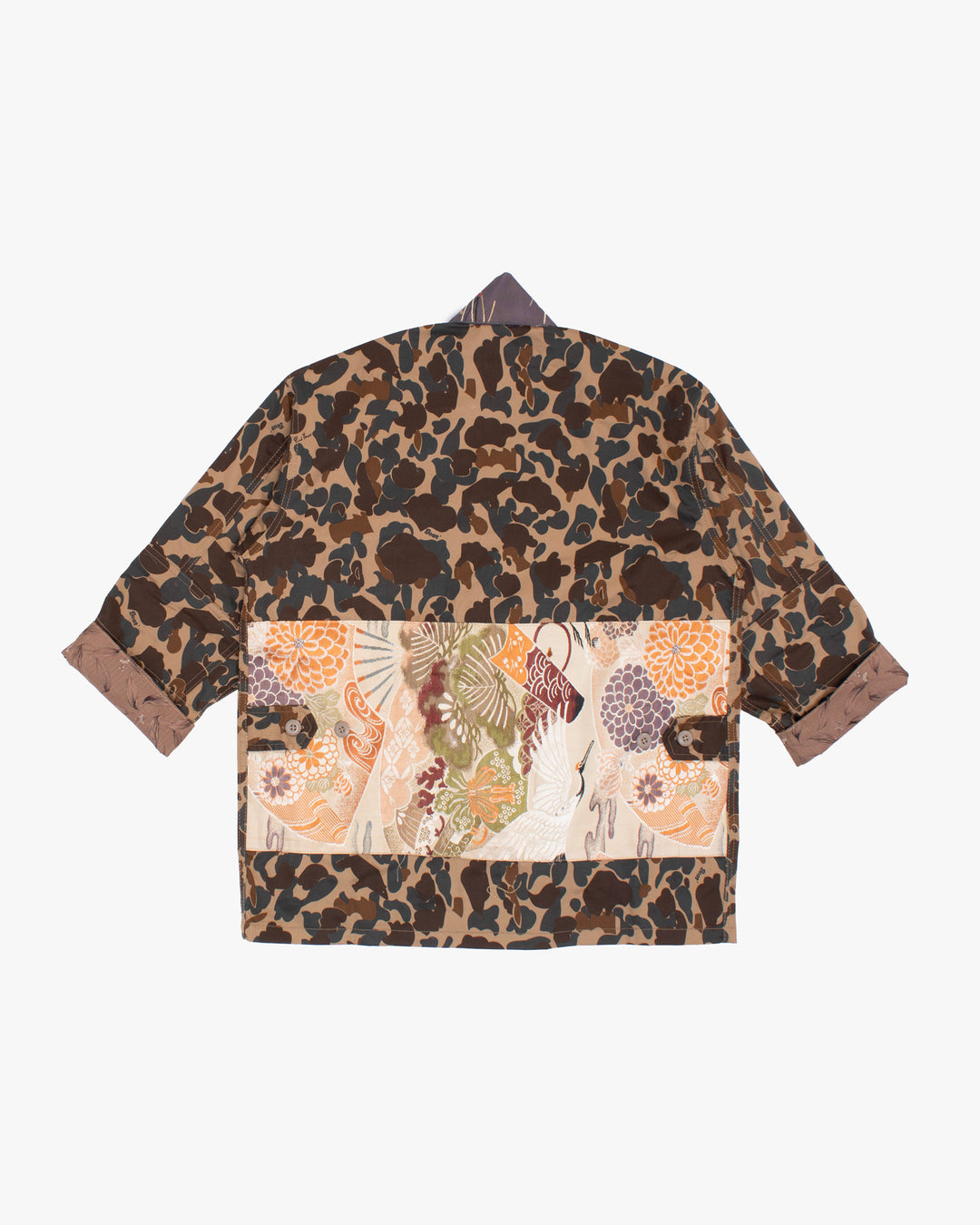 Kiriko Custom Military Jacket, Camo Patched, Purple Trim