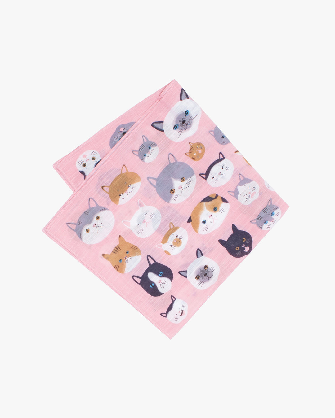Japanese Handkerchief, Classic, Yoko Matsumoto, Pink Cats