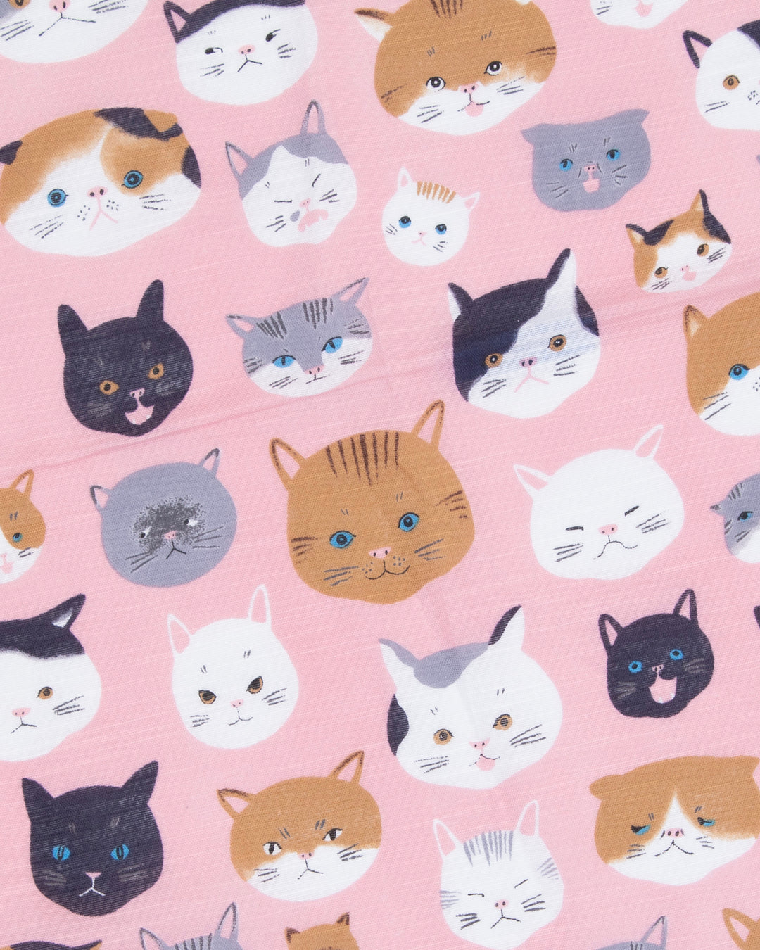 Japanese Handkerchief, Classic, Yoko Matsumoto, Pink Cats