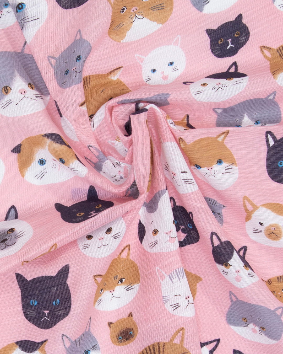 Japanese Handkerchief, Classic, Yoko Matsumoto, Pink Cats