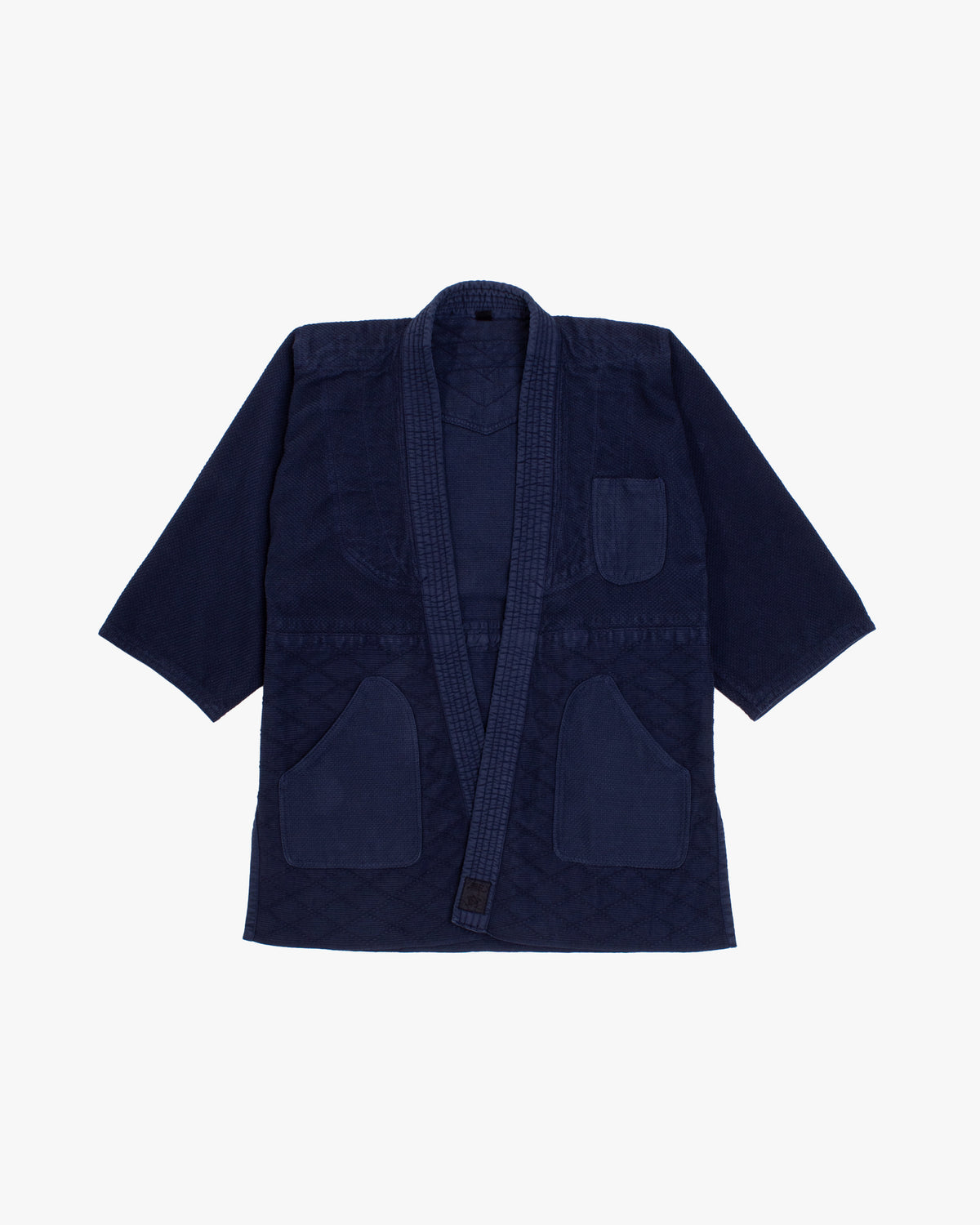 Kiriko Custom Dyed Kendogi Jacket with Pockets, Kokihanada, Sashiori Style A
