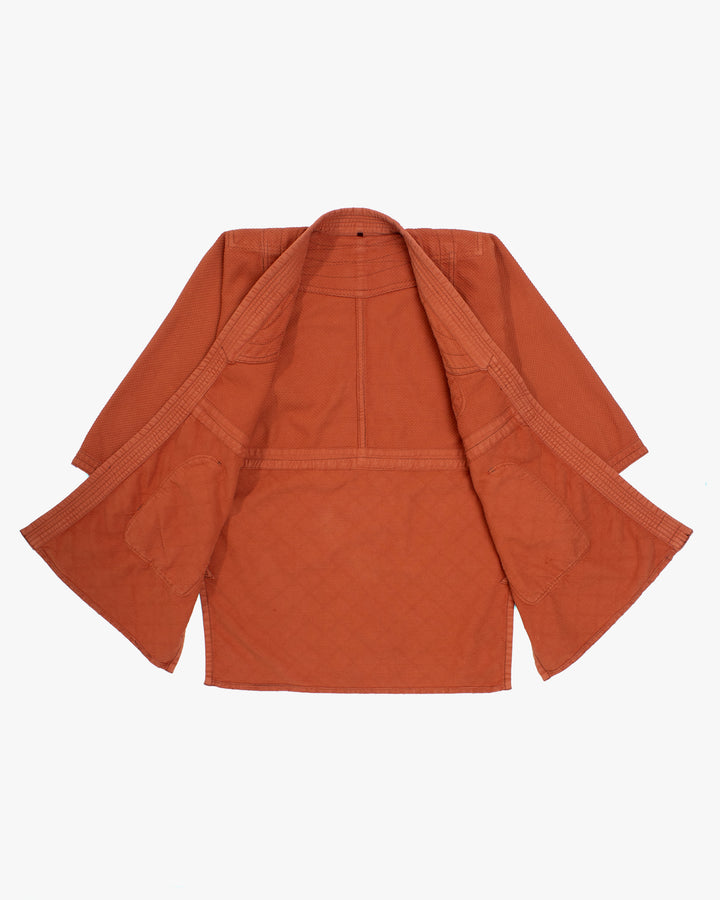 Kiriko Custom Dyed Kendogi Jacket with Pockets, Kakishibu, Sashiori Style A