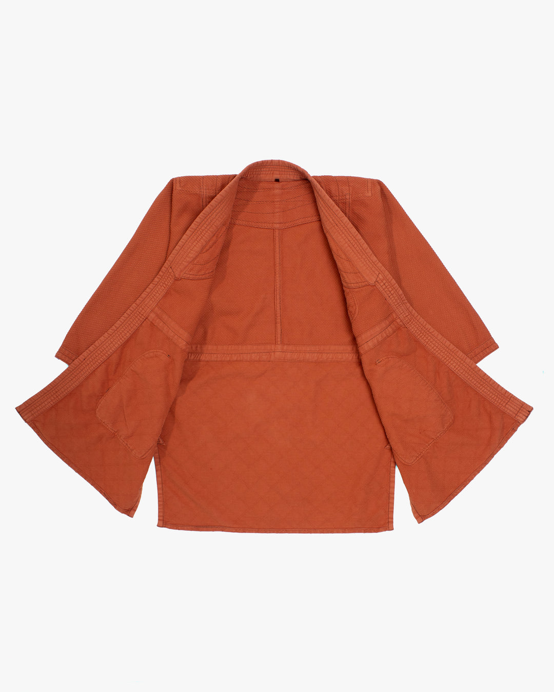 Kiriko Custom Dyed Kendogi Jacket with Pockets, Kakishibu, Sashiori Style A