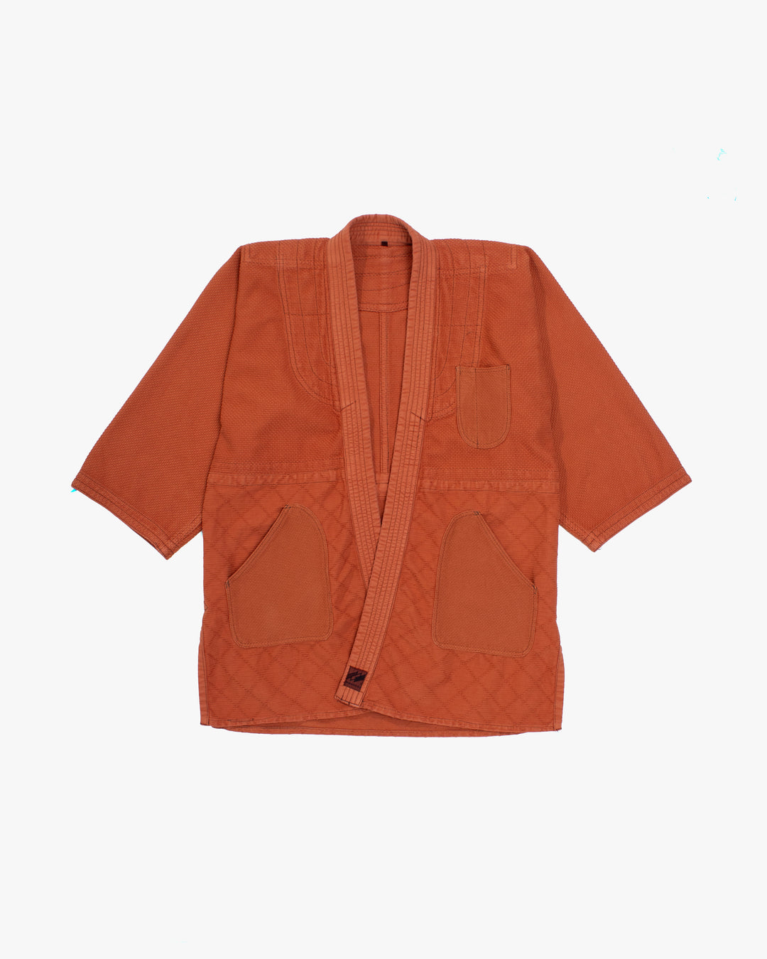 Kiriko Custom Dyed Kendogi Jacket with Pockets, Kakishibu, Sashiori Style A