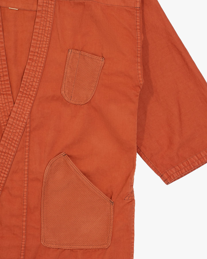 Kiriko Custom Dyed Kendogi Jacket with Pockets, Kakishibu, Style C