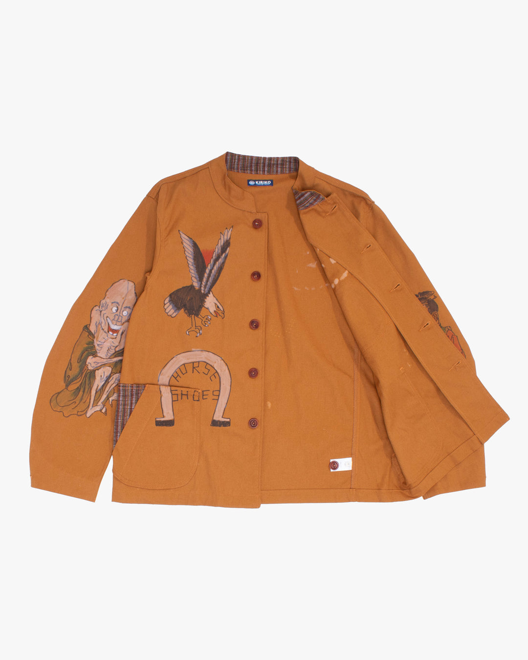 Mandarin Collar Lightweight Jacket, Kiriko x James Rich, Mustard, L
