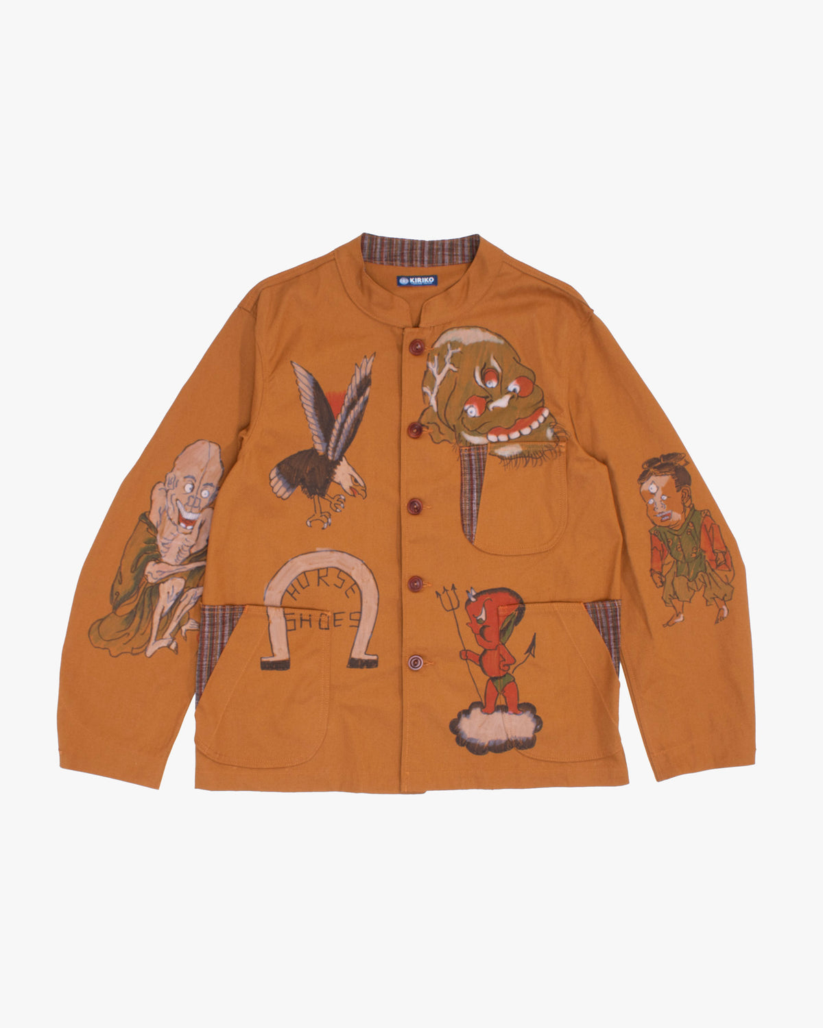 Mandarin Collar Lightweight Jacket, Kiriko x James Rich, Mustard, L