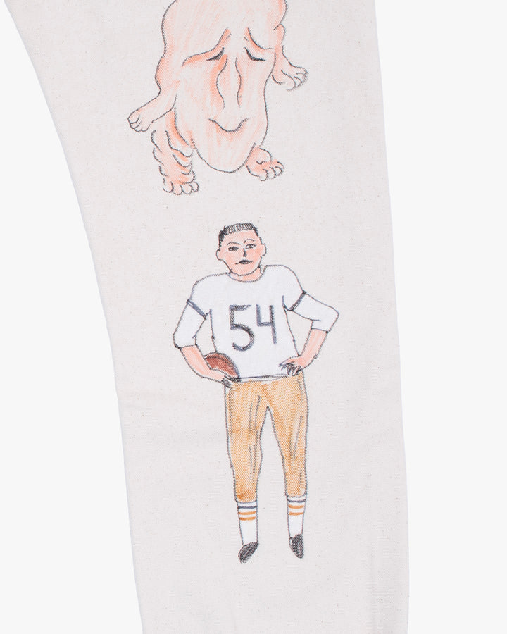 Canvas Pants, US Made 12.8 oz., Kiriko x James Rich, 34, Cream, Small Multi