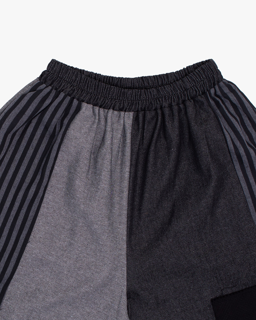Kiriko Custom Wide Leg Pants, Black and Charcoal Patched, Ver 3