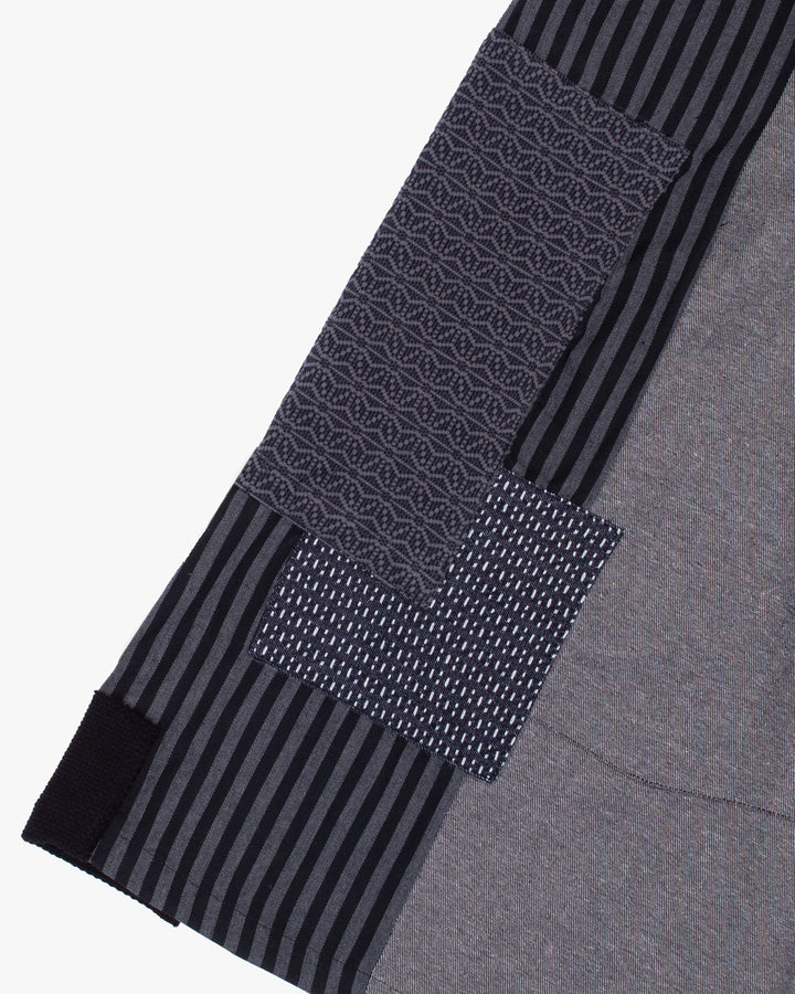 Kiriko Custom Wide Leg Pants, Black and Charcoal Patched, Ver 3