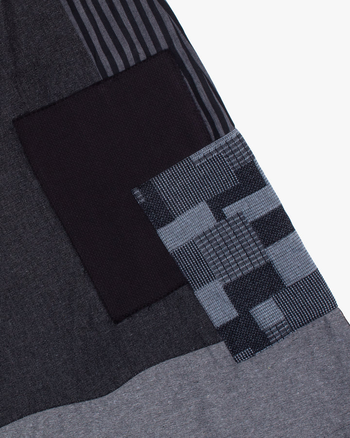 Kiriko Custom Wide Leg Pants, Black and Charcoal Patched, Ver 3