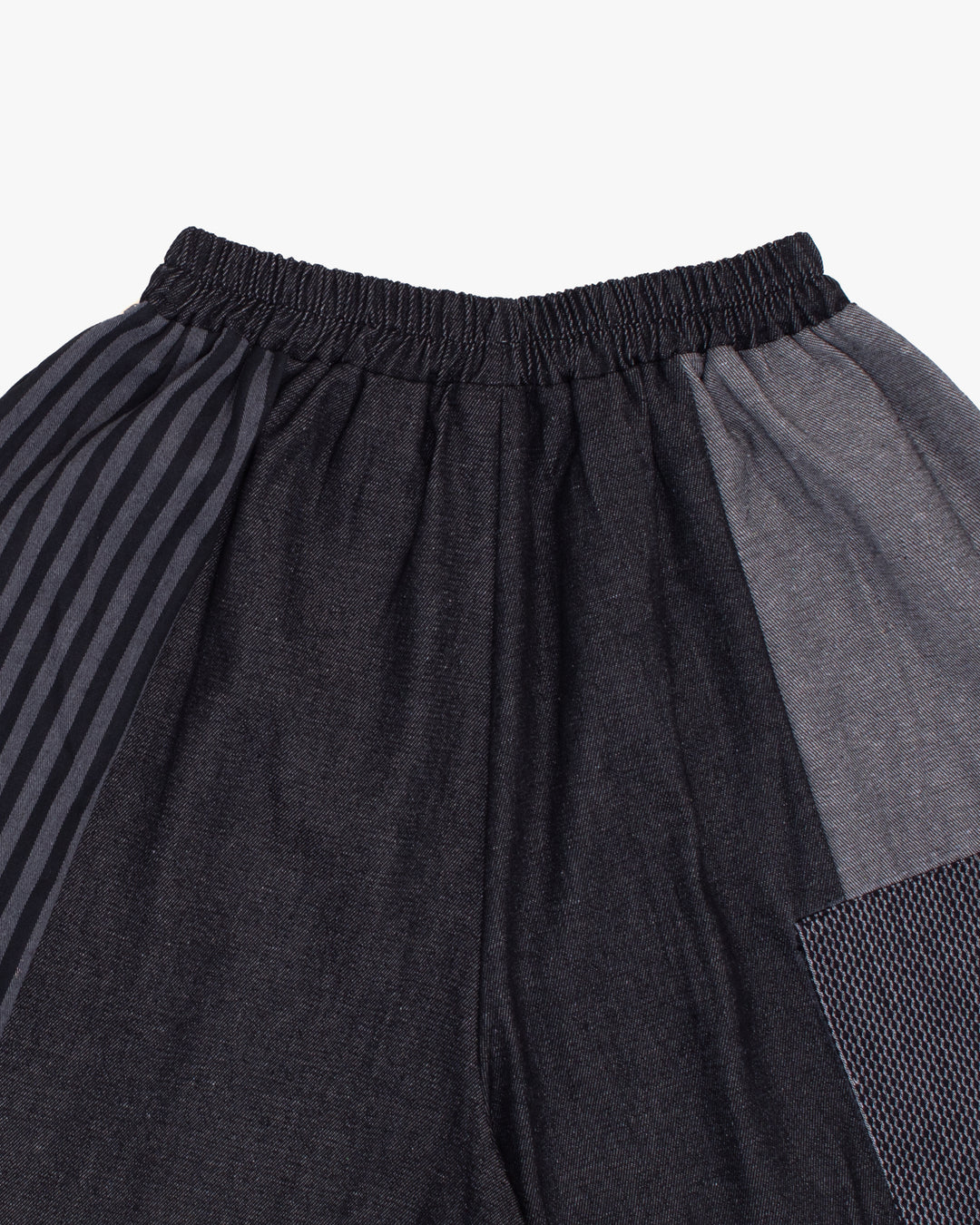 Kiriko Custom Wide Leg Pants, Black and Charcoal Patched, Ver 3