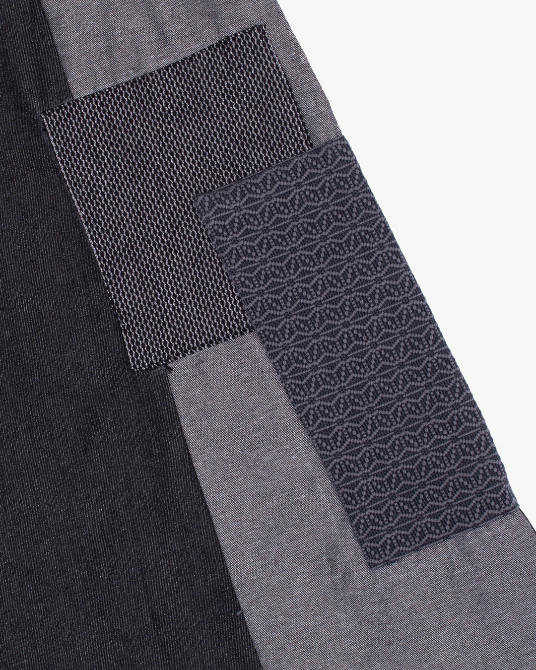 Kiriko Custom Wide Leg Pants, Black and Charcoal Patched, Ver 3