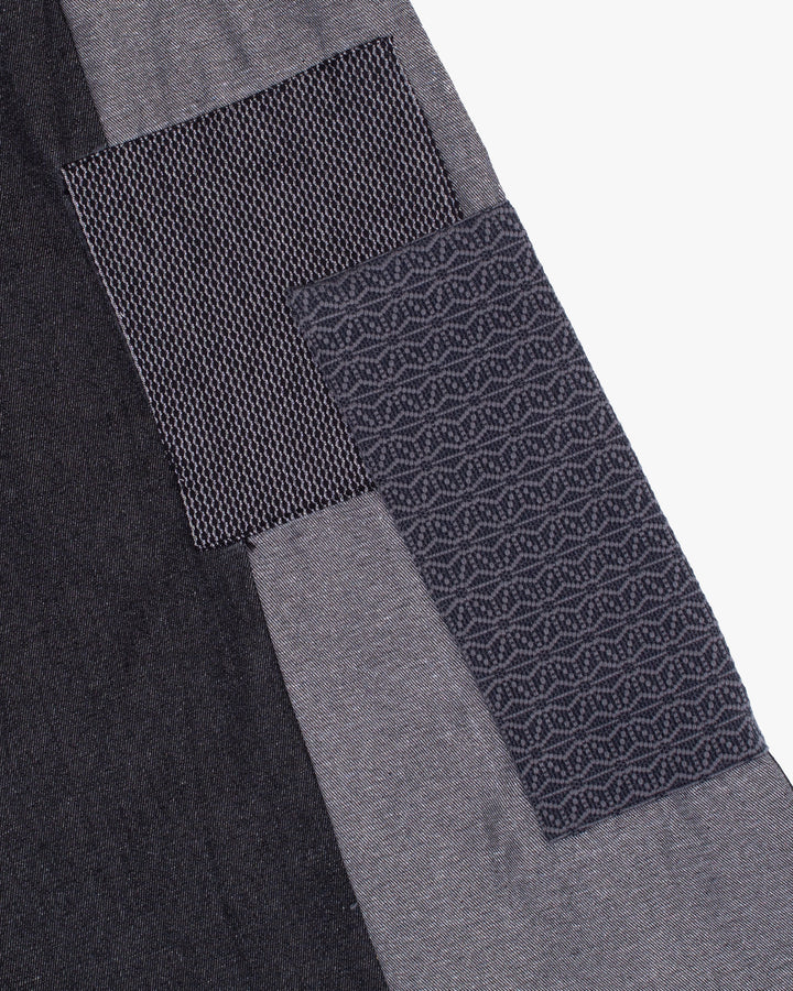 Kiriko Custom Wide Leg Pants, Black and Charcoal Patched, Ver 3