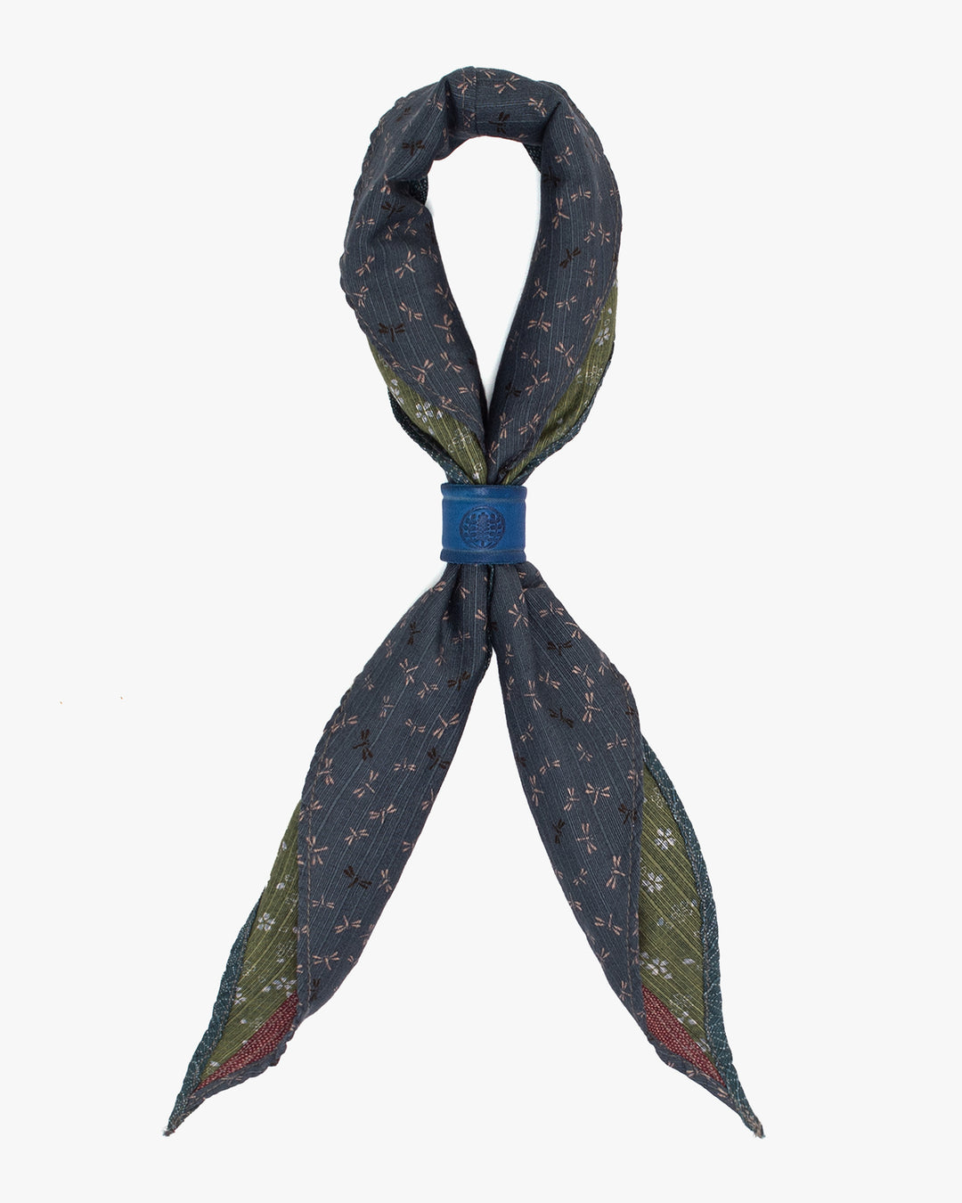 Kiriko Original Split Neckerchief, Light Blue Tonbo and Blue Dotted Asanoha