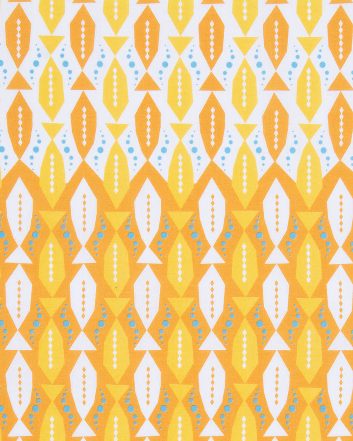 Tenugui, Modern Komon, Tutu Tata, Fish Sunny Orange