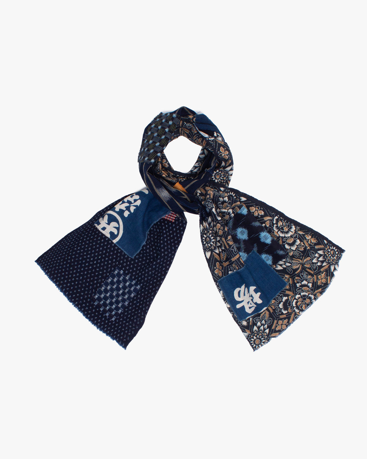 Kiriko Original Scarf, Patched Boro, Indigo, 58