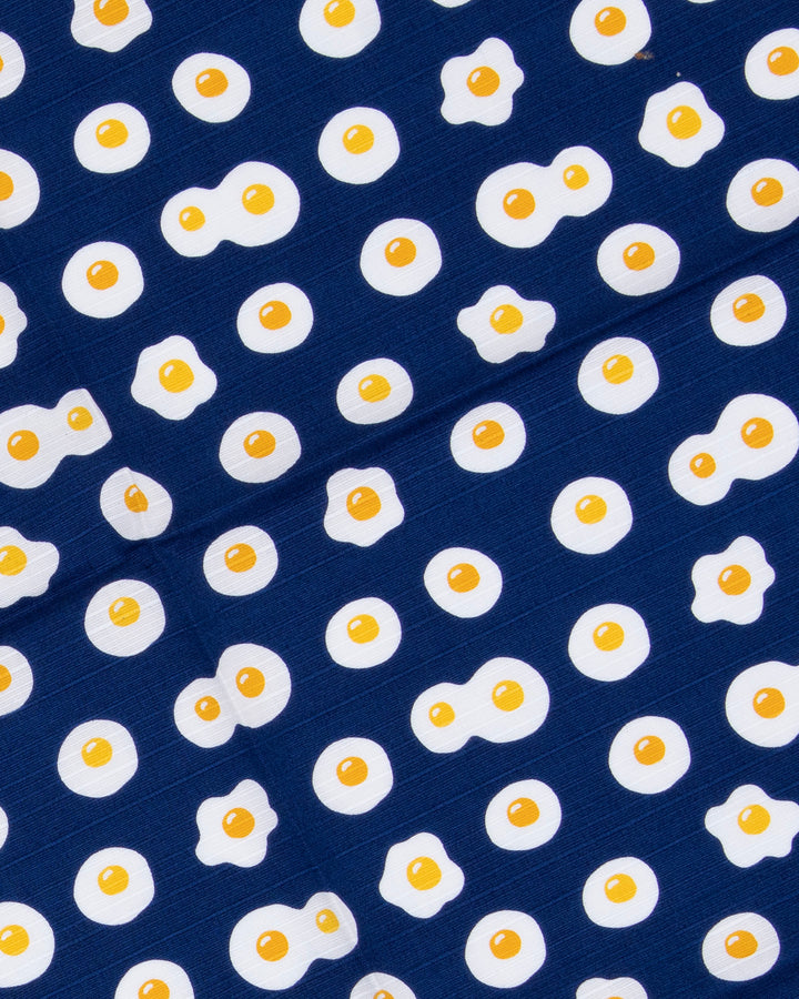 PrairieDog, Furoshiki, Fried Egg, Navy Blue, 39" x 39"