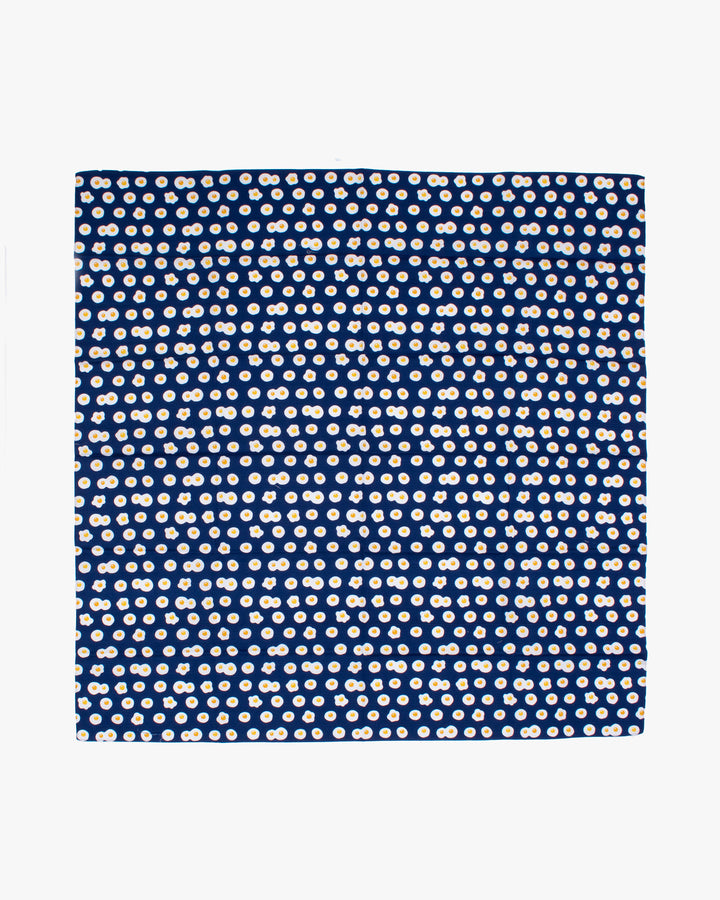 PrairieDog, Furoshiki, Fried Egg, Navy Blue, 39" x 39"