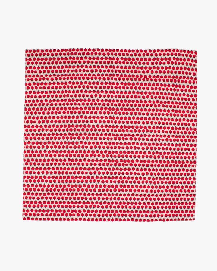 PrairieDog, Furoshiki, Tomato, Off-White, 39" x 39"