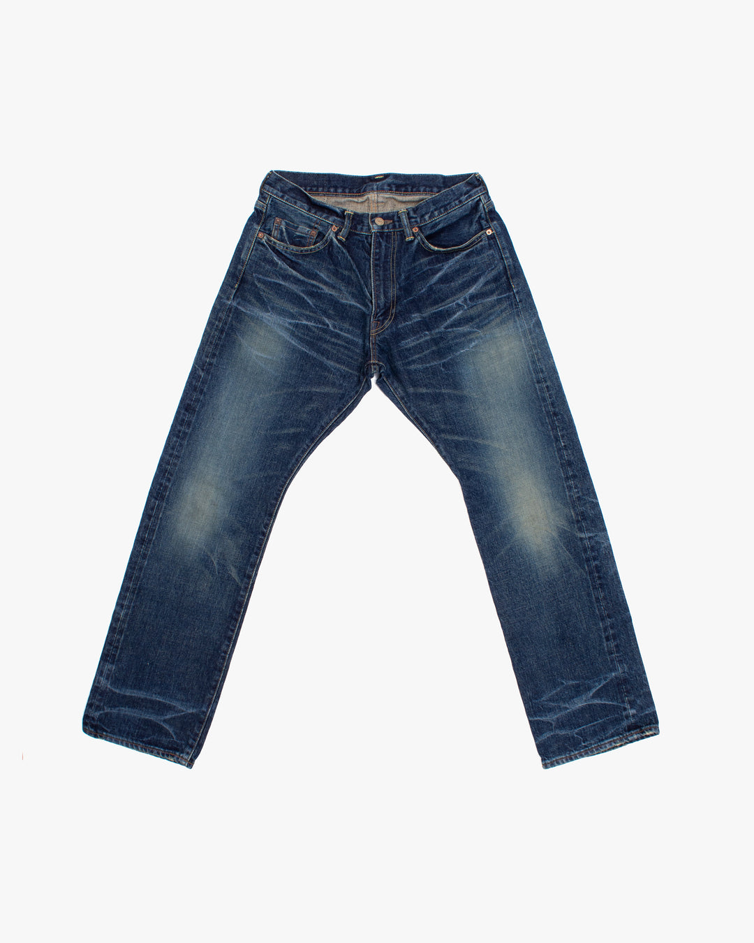 Japanese Repro Denim Jeans, 29, Knackered, Faded Medium Wash Blue