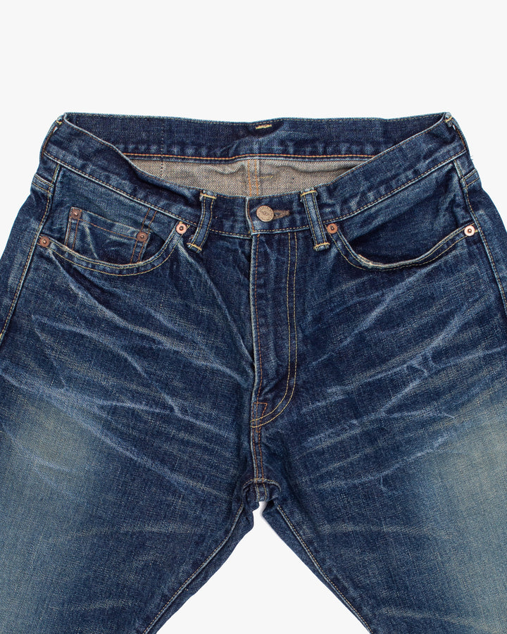 Japanese Repro Denim Jeans, 29, Knackered, Faded Medium Wash Blue