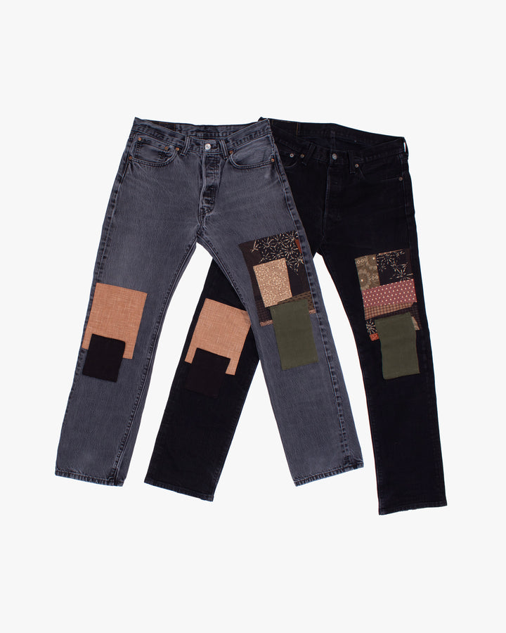 Kiriko Custom Patched Denim Jeans, Levi&