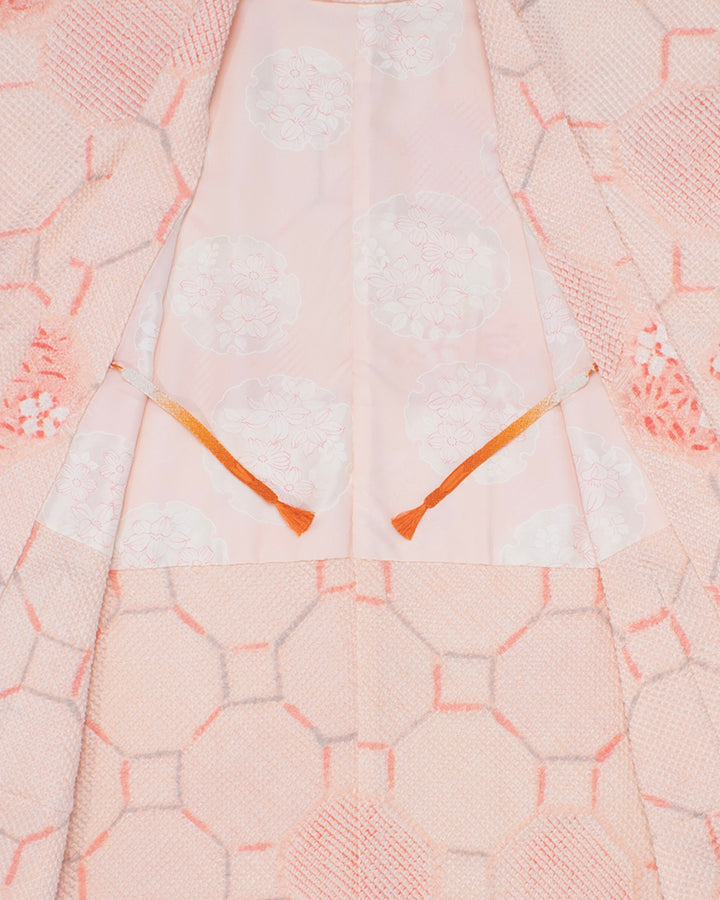 Kiriko Custom, Altered Haori Jacket, Full Shibori, Floral and Shippou Tsunagi