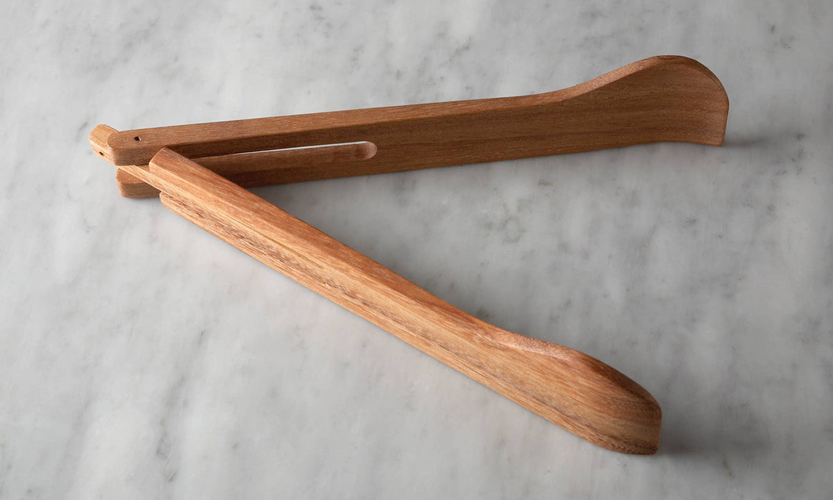 Ironwood Spring Salad Tongs, Acacia, 2.25" x 2.25" x 12"
