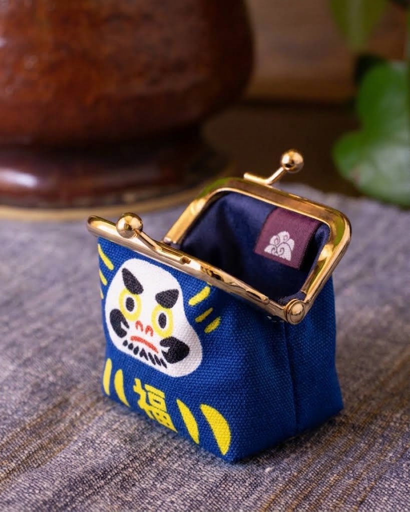 Wa Modern, Mini Coin Purse, Blue Kaiun Daruma