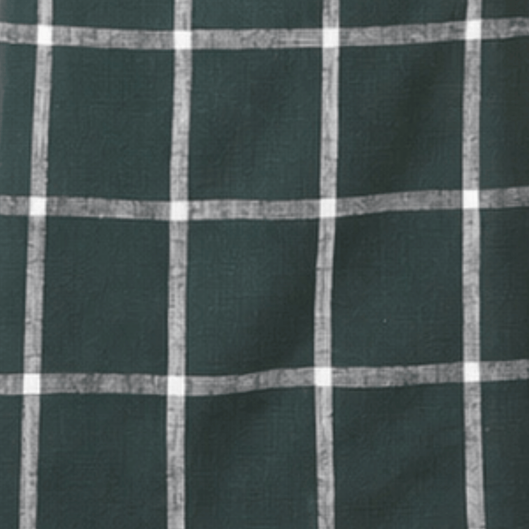Tag Classic Check Slub Apron Dark Green Cotton Everyday