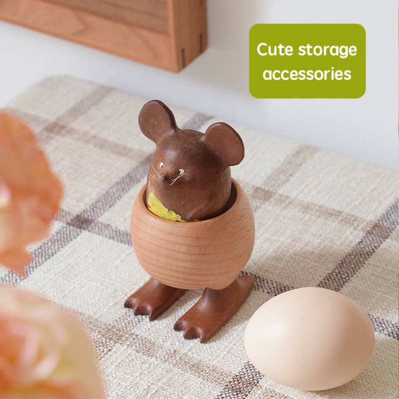 Senser Woodcraft, Wooden Egg Cup, Little Claw Design in Sapele &amp; Beech
