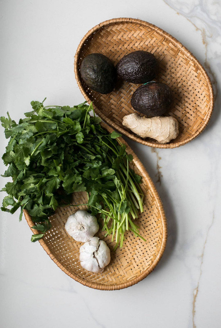 Fodory, Smoked Bamboo Woven Basket Tray