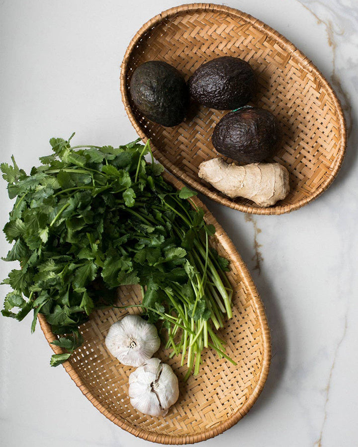 Fodory, Smoked Bamboo Woven Basket Tray