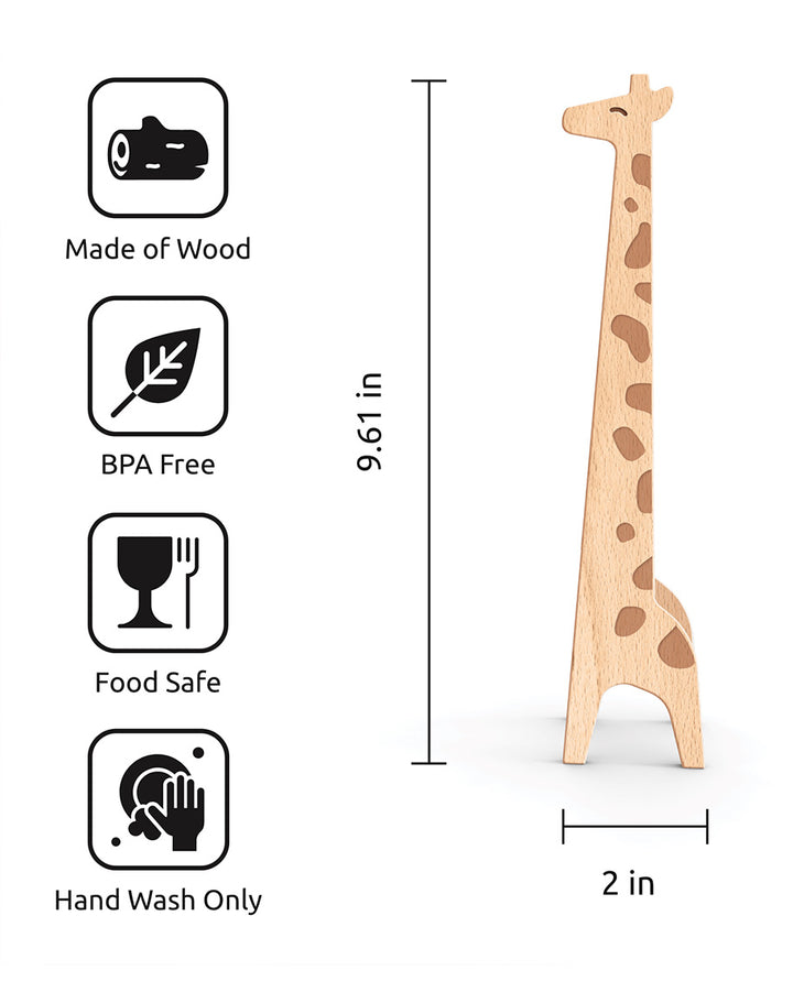 Multipurpose Wooden Tongs. OTOTO, Jerry Giraffe