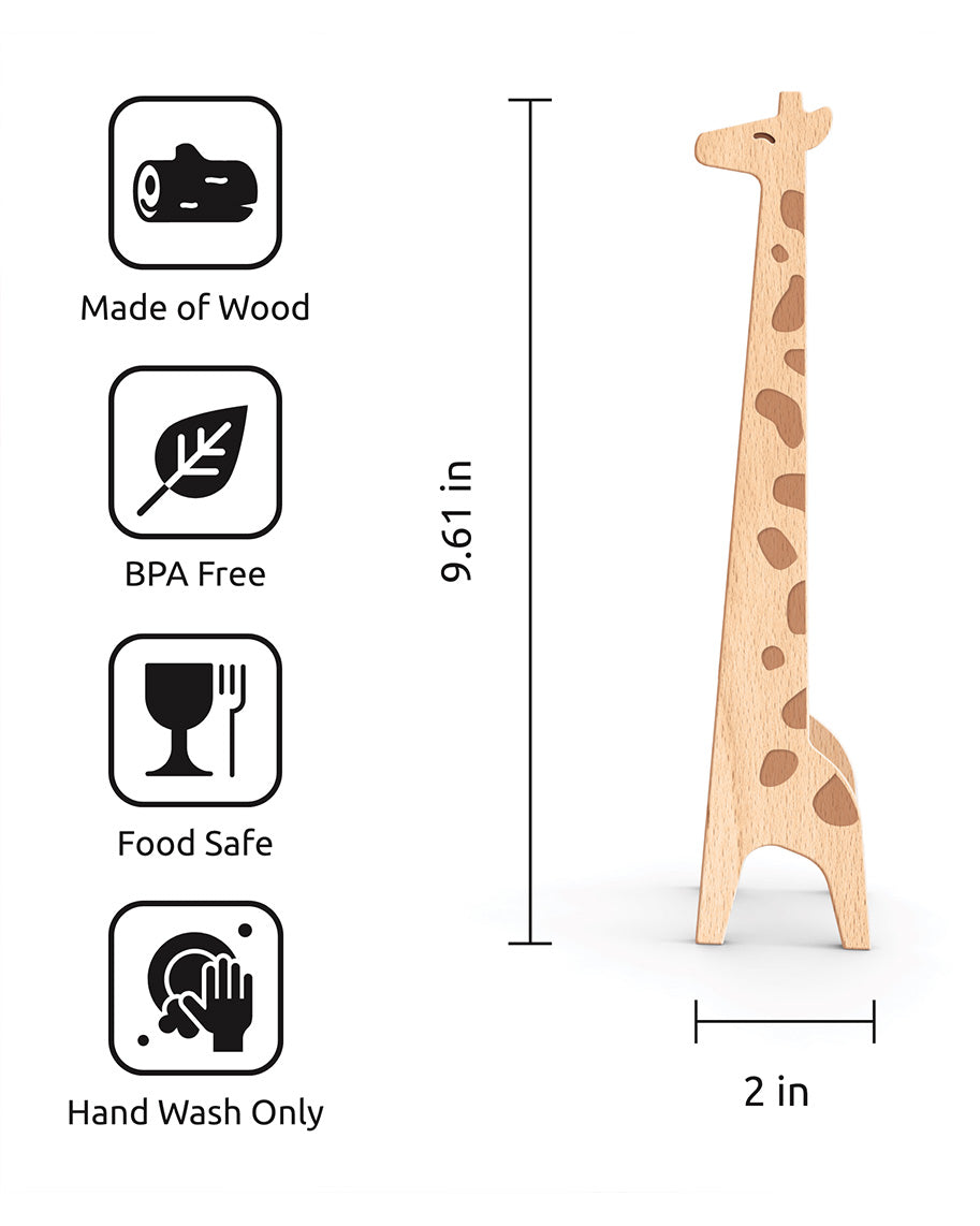 Multipurpose Wooden Tongs. OTOTO, Jerry Giraffe