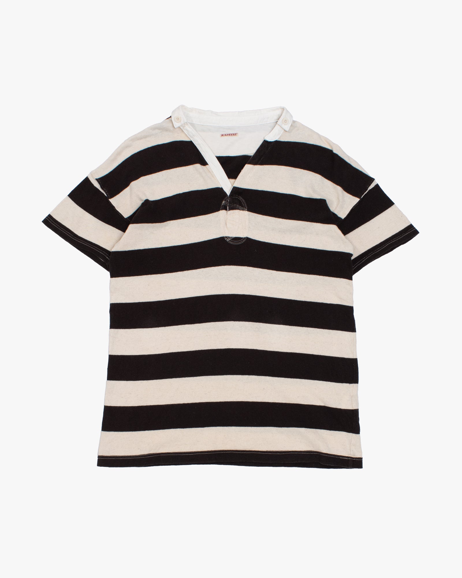 Japanese Repro Shirt, XL, Kapital, Black and Cream Stripes