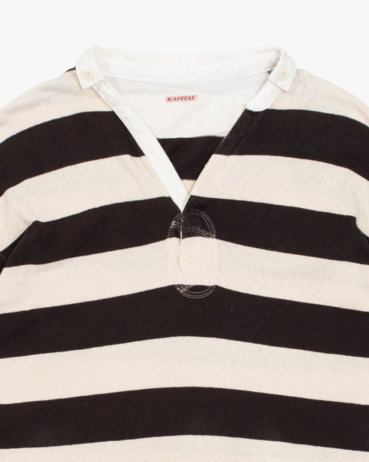Japanese Repro Shirt, XL, Kapital, Black and Cream Stripes