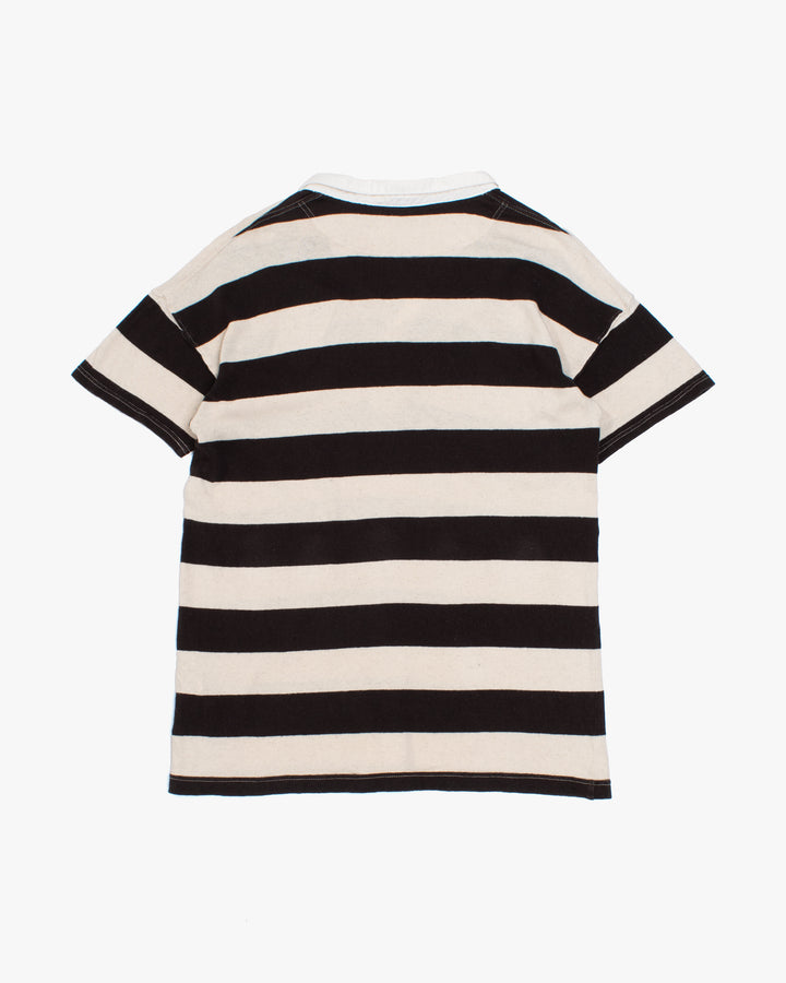 Japanese Repro Short Sleeve Shirt, XL, Kapital, Black and Cream Stripes
