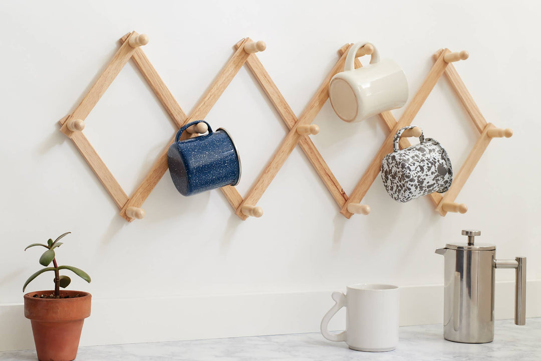 Fox Run Brands, Expanding Coffee Mug Wall Rack, 42" Fully Extended